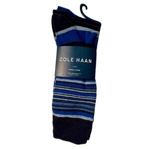 NEW COLE HAAN MENS 3 PAIR PACK COTTON BLEND BLUE MULTI COLOR SOCKS